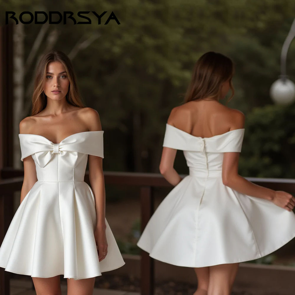 Dresses - RODDRSYA Short White Wedding Dress Backless