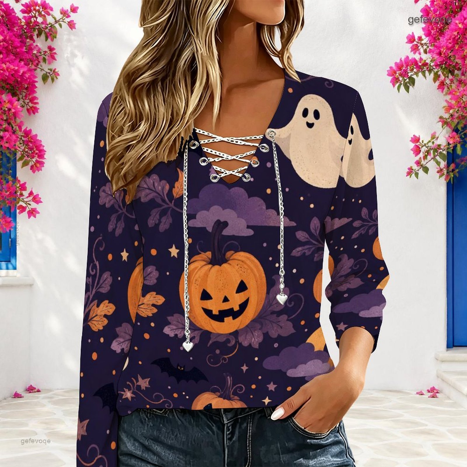 Women V Neck Long Sleeve Top M - đánh giá và giá Blouses