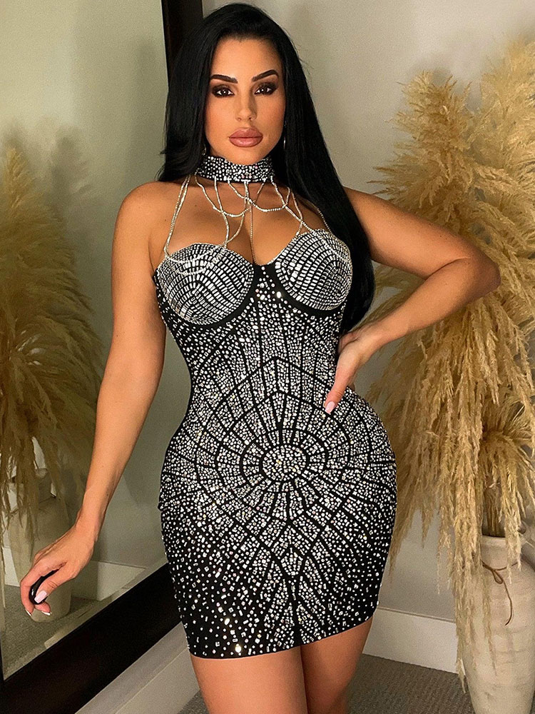 Doyerl Sparkly Rhinestones Dia - đánh giá và giá Sparkly Rhinestone Club Party Dress