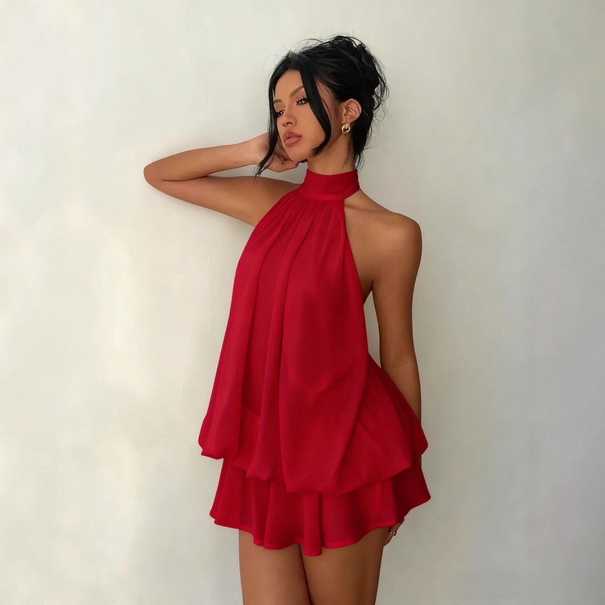 Women's Halter Neck Dress, Bac - đánh giá và giá Y2K Backless Halter Mini Dress