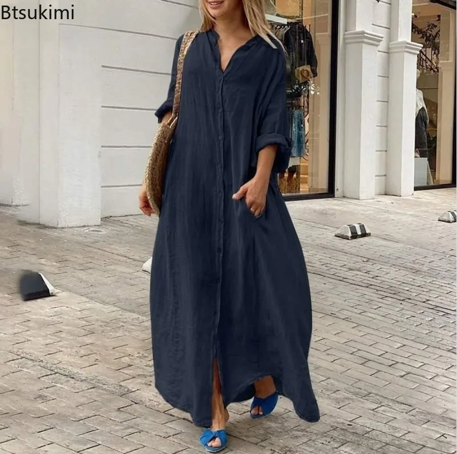 2026 Women's Casual Cotton Lin - đánh giá và giá Casual Loose Linen Shirt Dress