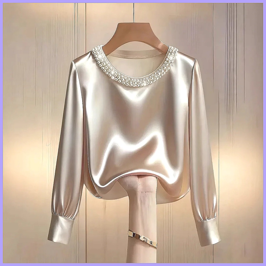 Elegant Beaded Satin Blouse fo - đánh giá và giá Blouses