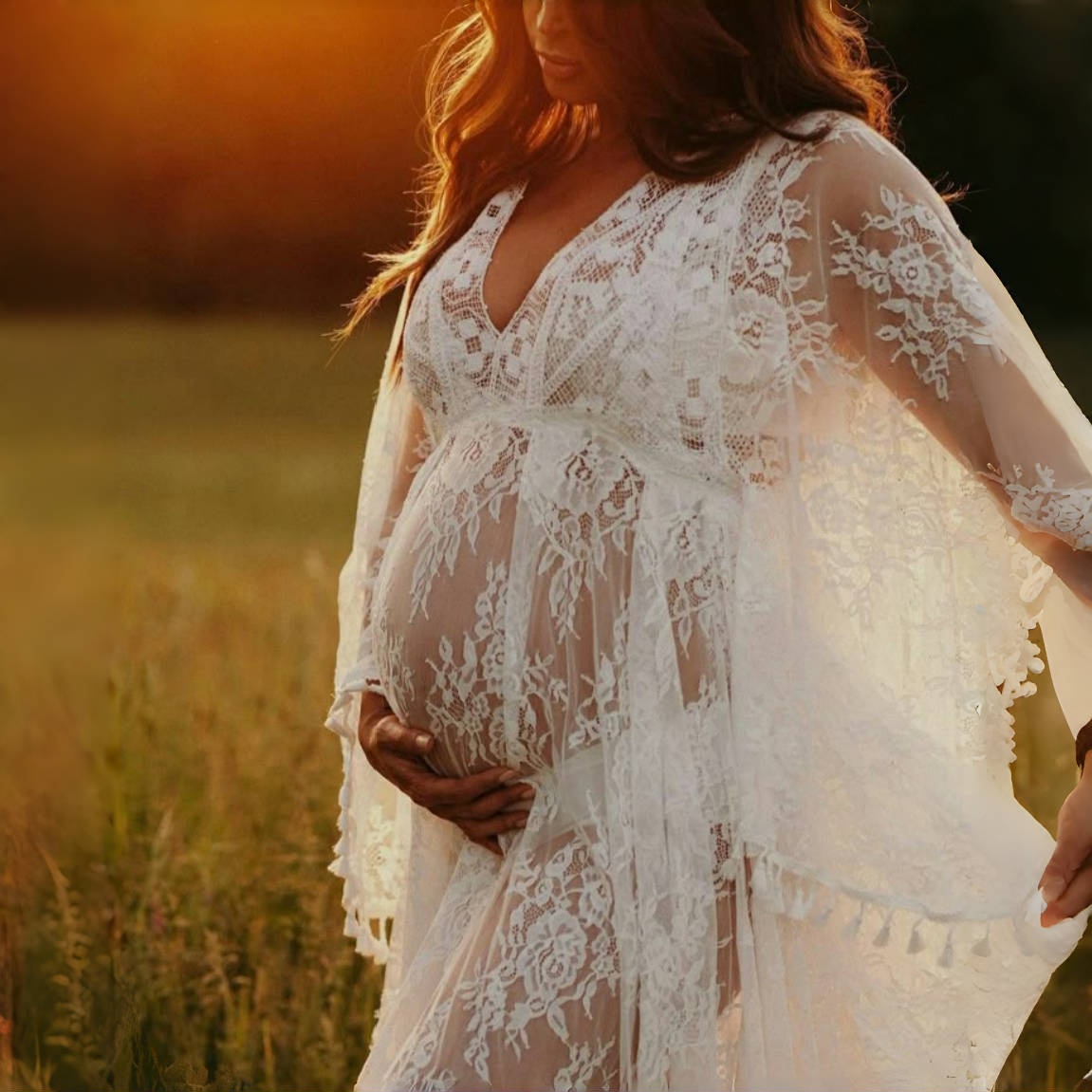Boho Lace Matenrity Photo Shoo - đánh giá và giá Boho Summer Beach Maxi Dress
