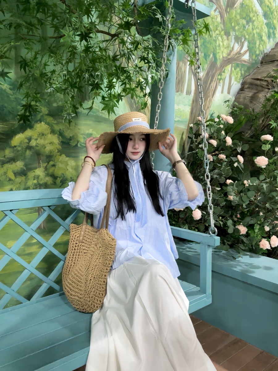 plus Size Women's Blue Bubble  - đánh giá và giá Korean Style A Line Shirt Dress