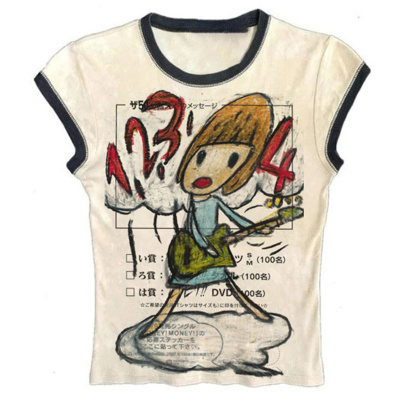 Y2K Korean Popular Clothes Emo - đánh giá và giá Y2K Graphic Baby Tee Crop