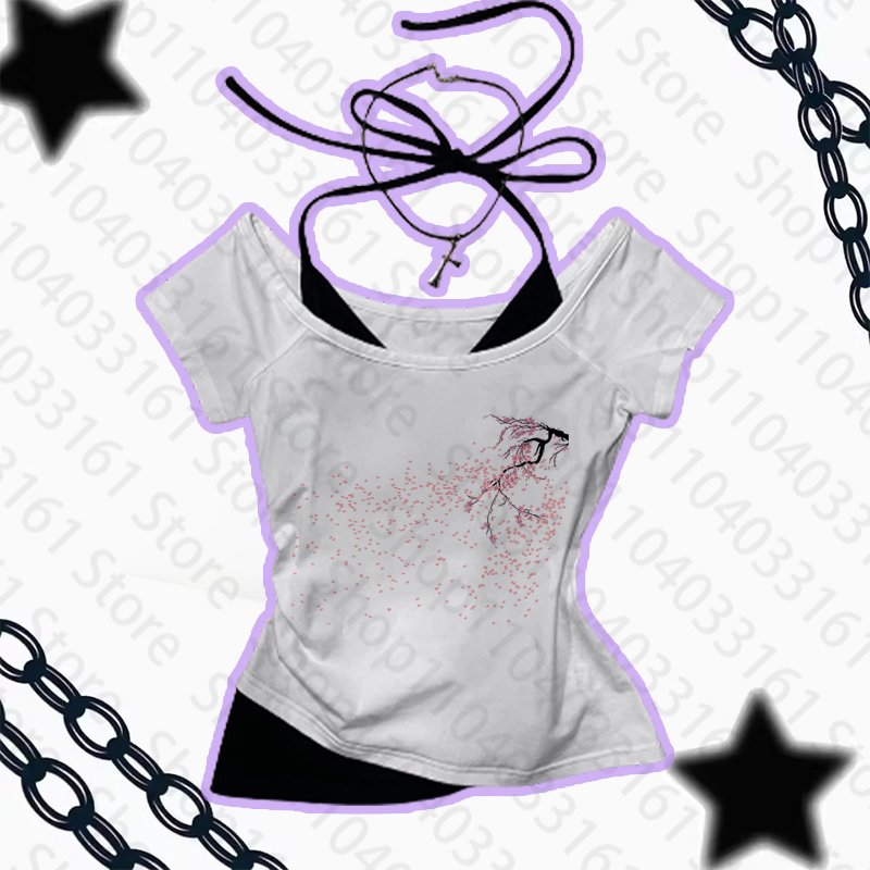 Aesthetic Gothic Punk Baby Tee - đánh giá và giá Y2K Graphic Baby Tee Crop