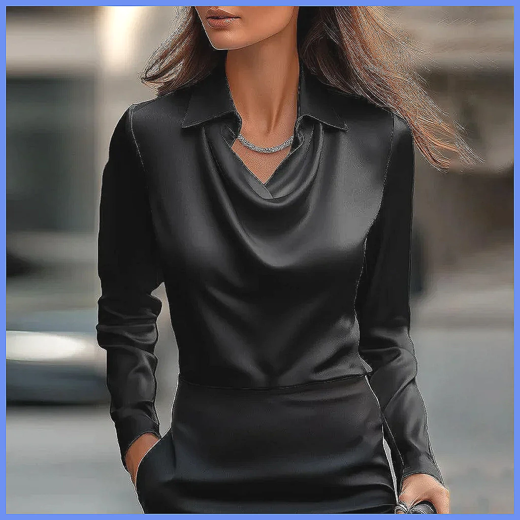 Vintage Satin Blouse Women Lon - đánh giá và giá Blouses