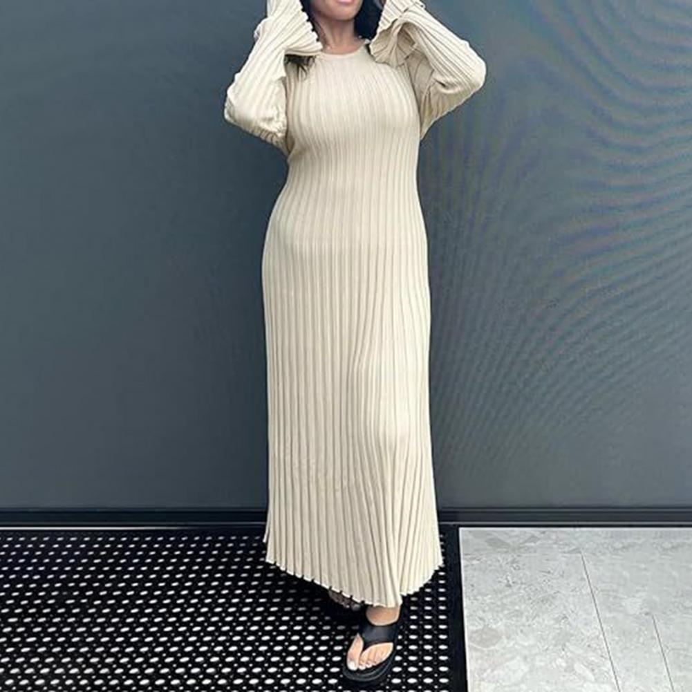 Ribbed Knit Dress Women's Long - đánh giá và giá Bodycon Long Sleeve Ribbed Dress
