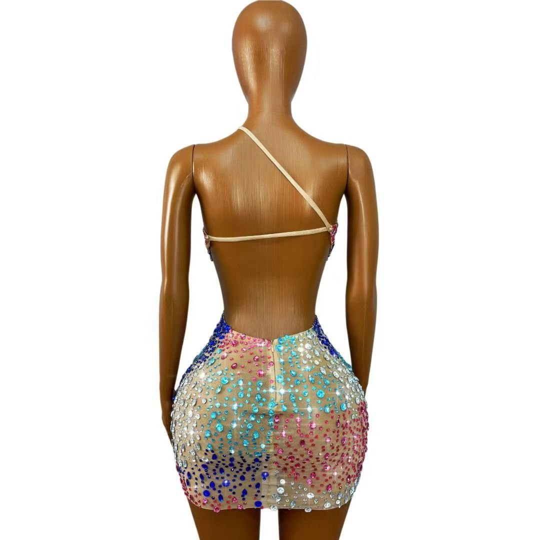 Sparkly Colorful Rhinestones W - đánh giá và giá Sparkly Rhinestone Club Party Dress