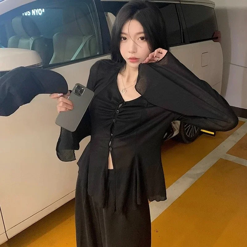 Sheer Flare Sleeve Blouse - Y2 - đánh giá và giá Blouses