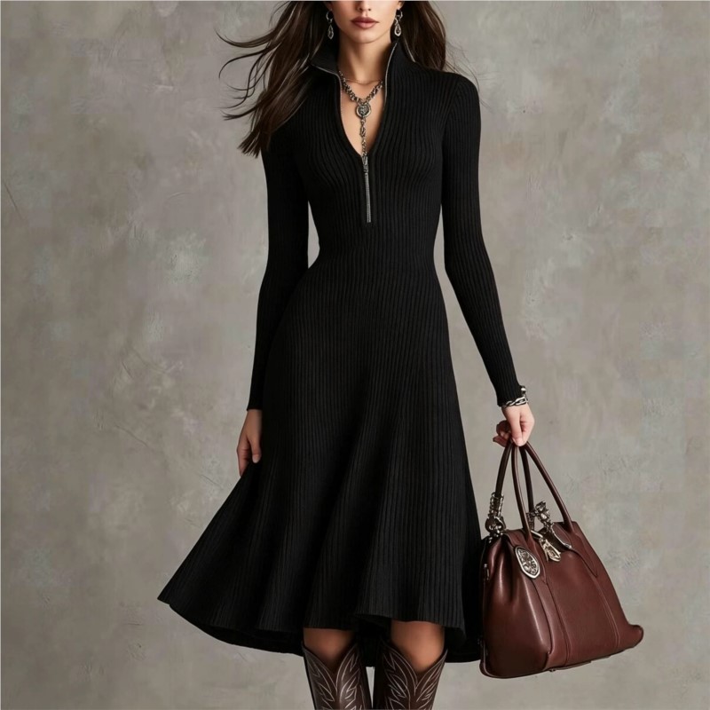 Women Ribbed Knit Midi Dress A - đánh giá và giá Bodycon Long Sleeve Ribbed Dress