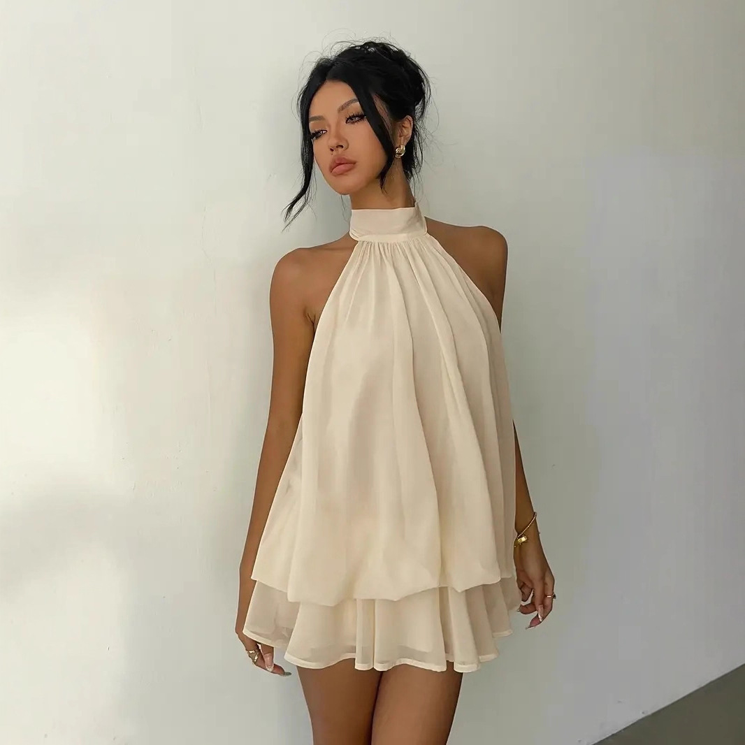 Women's Halter Neck Dress Back - đánh giá và giá Y2K Backless Halter Mini Dress
