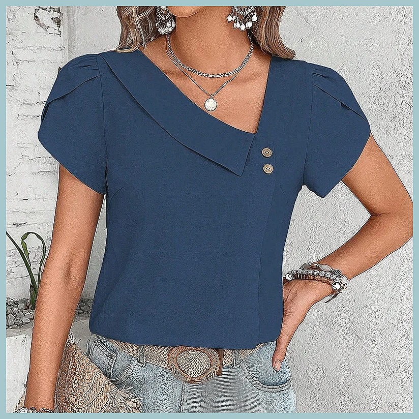 2024 Summer Vintage Solid Colo - đánh giá và giá Blouses